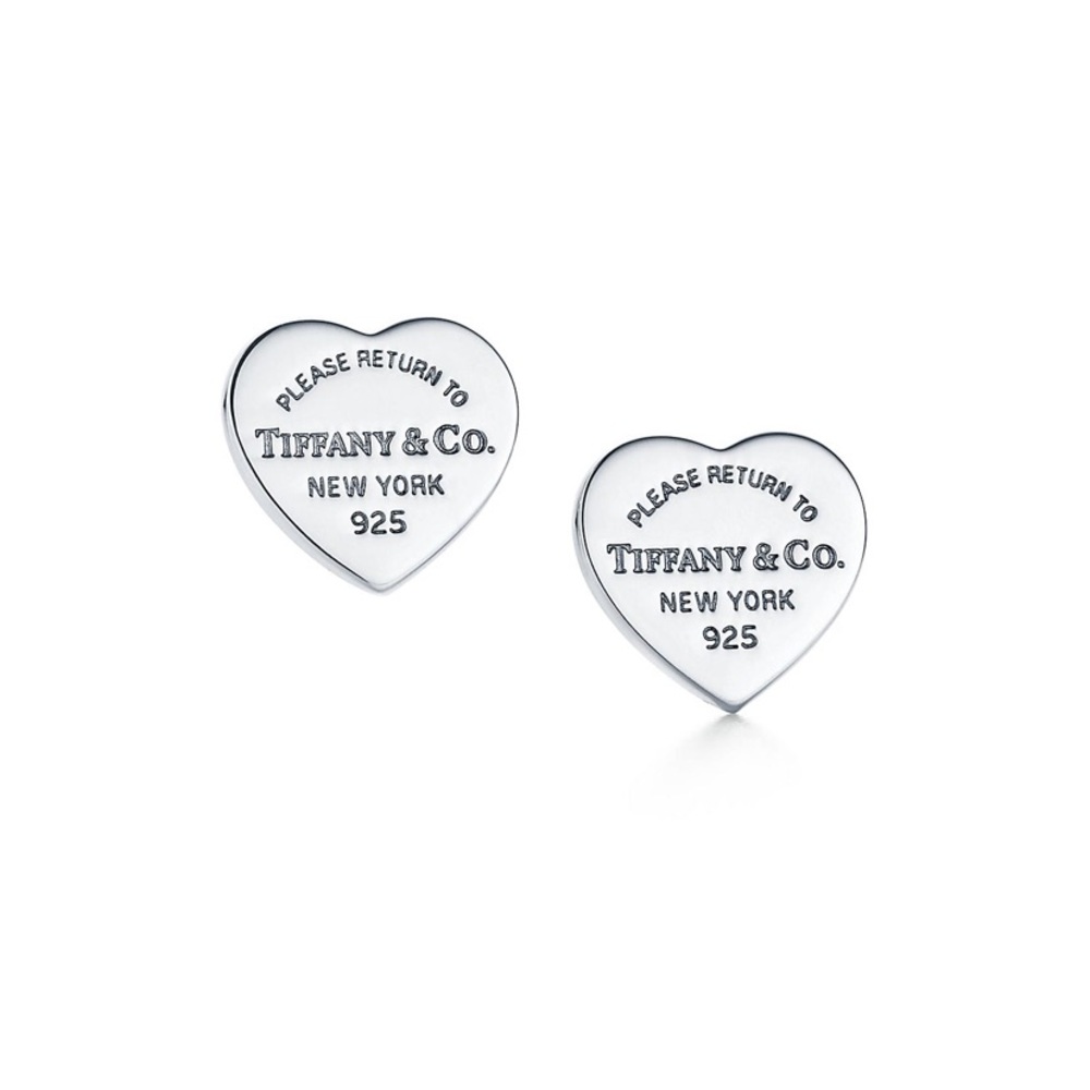 Mini Heart Tag Stud Earrings